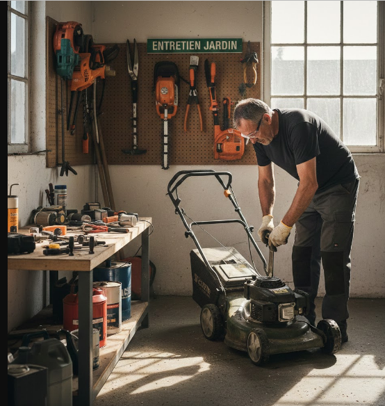 Quelles vérifications doivent être effectuées avant d'utiliser du matériel de jardin après une période de non-utilisation ?, Marsac-sur-l'Isle